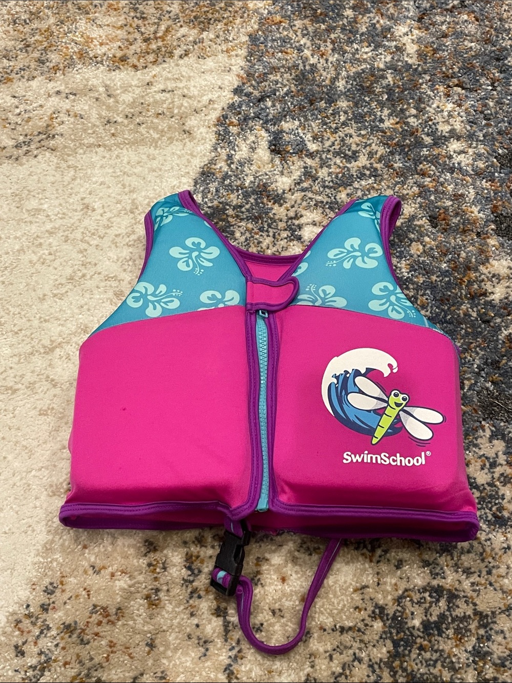SwimSchool Kids Pink & Teal Swim Rashguard Vest